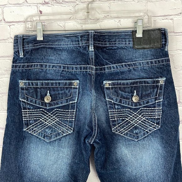 Modern Culture Men's Slim Straight Blue Jeans. Size: 34 x 30 - Picture 6 of 10